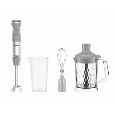 Блендер Tefal заглибний Quickchef+ 1000Вт, 3в1, чаша-800мл, чопер-1000мл, турборежим, сріблясто-сірий (HB67MB30)