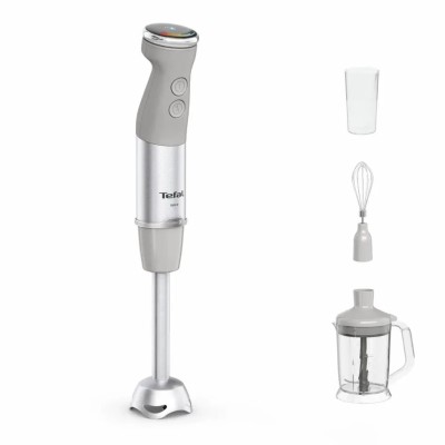 Блендер Tefal заглибний Quickchef+ 1000Вт, 3в1, чаша-800мл, чопер-1000мл, турборежим, сріблясто-сірий (HB67MB30)