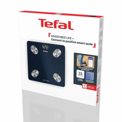 Ваги Tefal підлогові Goodvibes Life+, 180кг, Bluetooth, AAAx3 в комплекті, скло, синій (BM9720F0)