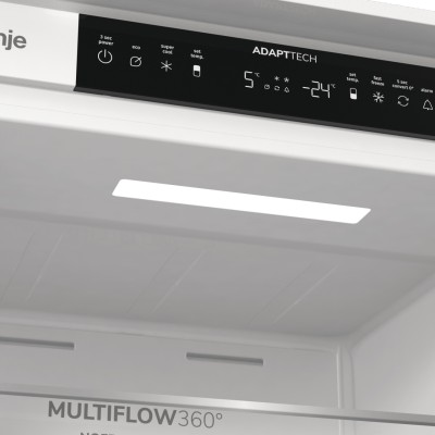 Вбуд. холодильник з мороз. камерою Gorenje, 193х55х54см, 2 двері, 208(76)л, А+, NF+, Зона св-ті, Диспл, Біли (NRKI519E41)