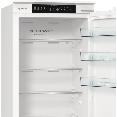 Вбуд. холодильник з мороз. камерою Gorenje, 193х55х54см, 2 двері, 208(76)л, А+, NF+, Зона св-ті, Диспл, Біли (NRKI519E41)