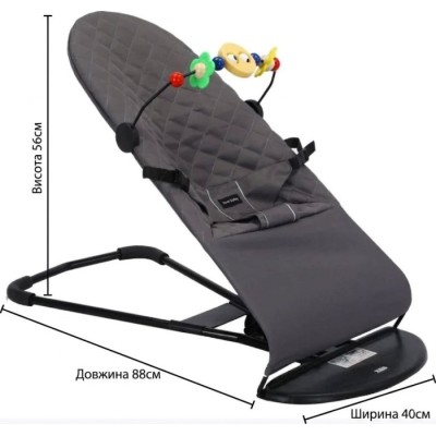 Дитячий шезлонг Kidilo Shaking chair DKL-601 Dark Grey