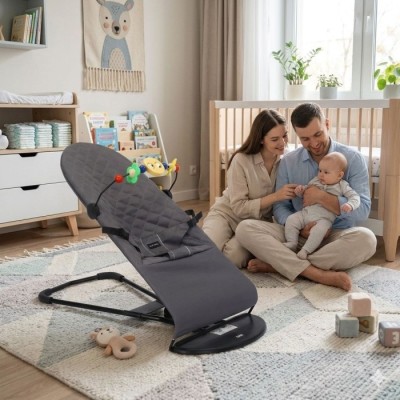 Дитячий шезлонг Kidilo Shaking chair DKL-601 Dark Grey