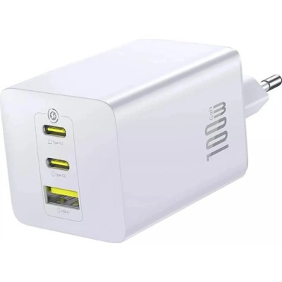 Зарядний Пристрій Baseus nerFill FE11 Fast Charger 2Type-C+USB 100W (P10182102213-00) Moon White