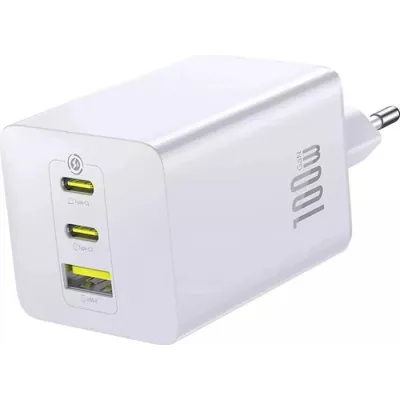 Зарядний Пристрій Baseus nerFill FE11 Fast Charger 2Type-C+USB 100W (P10182102213-00) Moon White