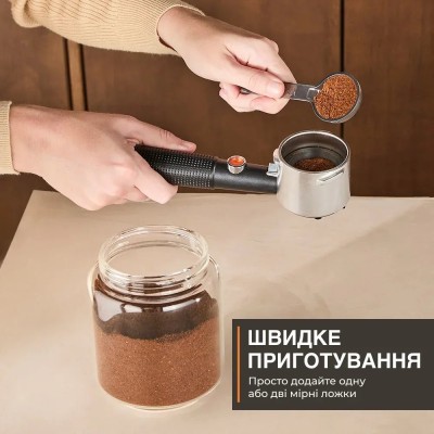 Кавоварка Krups ріжкова Virtuoso+ Tamping System 1л, мелена, ручний капучинатор, 15 бар, сірий (XP499EE0)