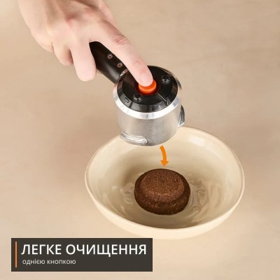 Кавоварка Krups ріжкова Virtuoso+ Tamping System 1л, мелена, ручний капучинатор, 15 бар, сірий (XP499EE0)