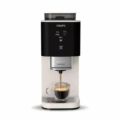 Кавомашина Krups Coffee Crush, 1.8л, зерно, ОLED дисплей, авторецептів - 2, метал, чорно-бежевий (SA4001E0)