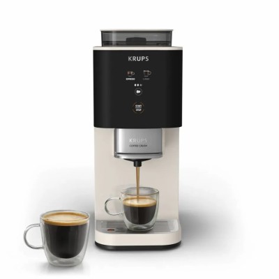 Кавомашина Krups Coffee Crush, 1.8л, зерно, ОLED дисплей, авторецептів - 2, метал, чорно-бежевий (SA4001E0)