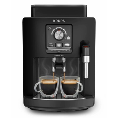 Кавомашина Krups Harmony 1.7л, зерно, ручний капучинатор, мех. керування, авторецептів - 4, свій рецепт, чорний (EA5088E0)