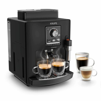 Кавомашина Krups Harmony 1.7л, зерно, ручний капучинатор, мех. керування, авторецептів - 4, свій рецепт, чорний (EA5088E0)