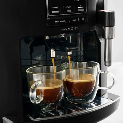 Кавомашина Krups Harmony 1.7л, зерно, ручний капучинатор, мех. керування, авторецептів - 4, свій рецепт, чорний (EA5088E0)