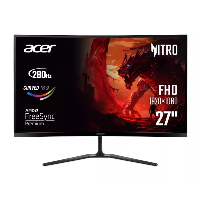 Монітор Acer 27" ED270Zbmiipx 2xHDMI, DP, MM, VA, 280Hz, 1ms, FreeSync Premium, CURVED (UM.HE0EE.Z01)