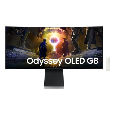 Монітор Samsung 34" Odyssey OLED G85S HDMI, DP, USB, Bluetooth, MM, OLED, 3440x1440, 0.3ms, HAS, FreeSync Premium Pro, CURVED (L