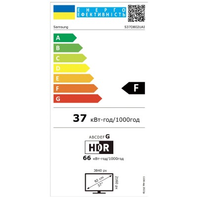 Монітор Samsung 37"S37D802 HDMI, DP, USB, VA, 3840x2160, 4ms (LS37D802UAIXUA)