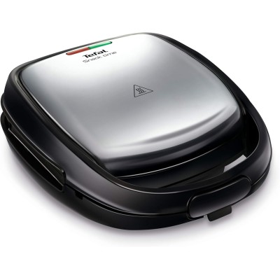 Мультимейкер Tefal Snack Time 3in1 700Вт, тефлон, 2 пластини, корпус-метал, чорно-сірий (SW341D12)