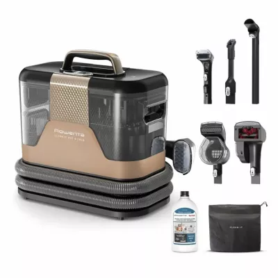 Пилосос Rowenta миючий Clean It Hot & Cold, 1150Вт, конт пил -1,5л, вода -2,3л, 13500 Па, 4 насадки, чорно-золотий (IN7021F0)