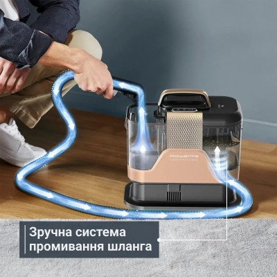 Пилосос Rowenta миючий Clean It Hot & Cold, 1150Вт, конт пил -1,5л, вода -2,3л, 13500 Па, 4 насадки, чорно-золотий (IN7021F0)