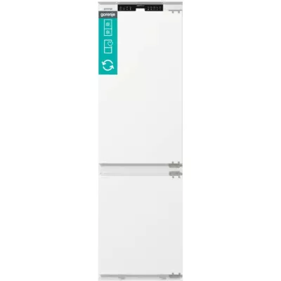 Холодильник Gorenje вбудований з нижн. мороз., 193,7x69x55см, 2 двері,284(76)л, А+, NF+, Зона св-ті, Диспл, Wi-Fi, Біли (NRKI519