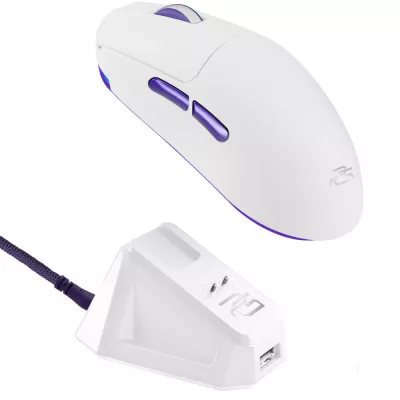 Бездротова ігрова миша Proove Gaming Superfight Wireless with charging dock white/purple