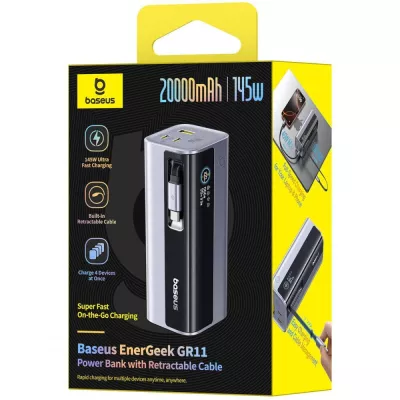 Портативна батарея Baseus 20000mAh 145W EnerGeek (E0027B02) silver
