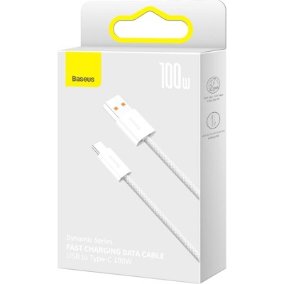 Кабель Baseus USB to Type-C 100W (20V/5A)1m (CALD000602)біл