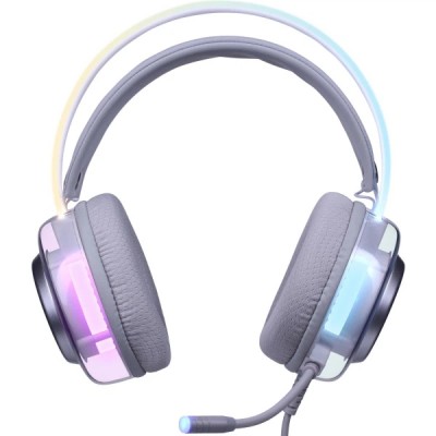 гарнітура DEFENDER Glitch, USB, RGB, 2м, White (62490)