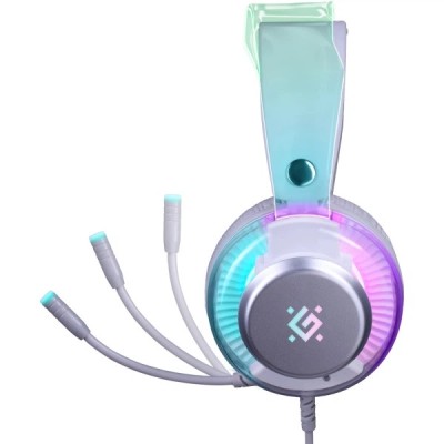 гарнітура DEFENDER Glitch, USB, RGB, 2м, White (62490)