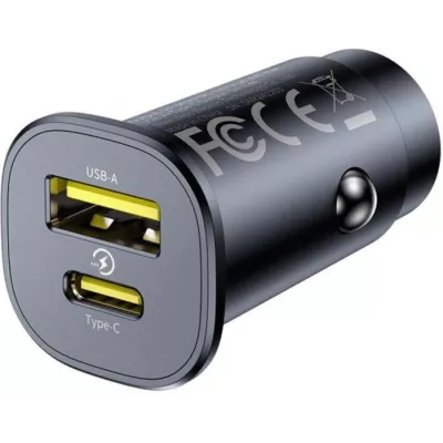 Автом. зарядний пристрій Baseus C+U 30W (C00072300123-01)чорний