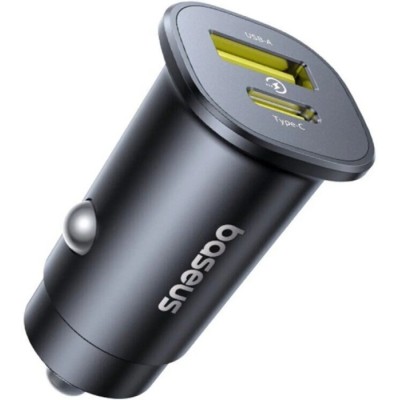 Автом. зарядний пристрій Baseus C+U 30W (C00072300123-01)чорний
