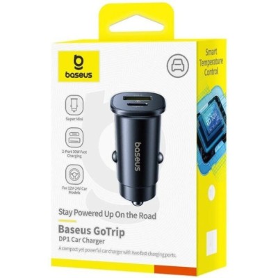 Автом. зарядний пристрій Baseus C+U 30W (C00072300123-01)чорний