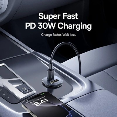 Автом. зарядний пристрій Baseus C+U 30W (C00072300123-01)чорний