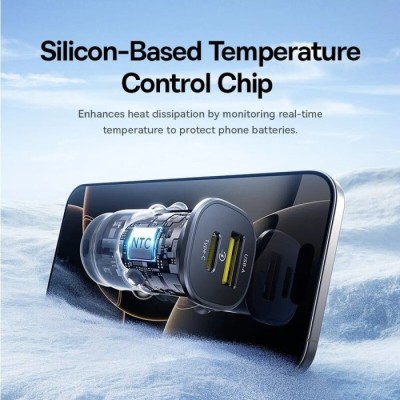 Автом. зарядний пристрій Baseus C+U 30W (C00072300123-01)чорний