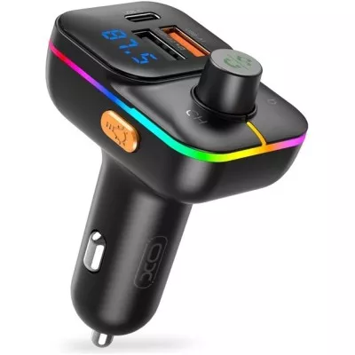 АЗП XO BCC09 2USB-A/USB-C QC&PD3.0 25W 3A FM Transmitter Black
