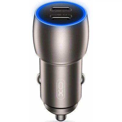 АЗП XO CC51 Metal Double USB-C QC&PD3.0 40W 3A With Type-C-Type-C Cable Tarnish