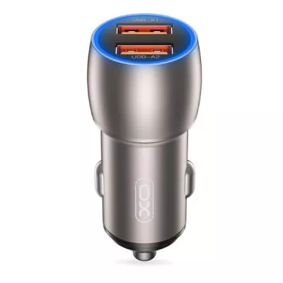 АЗП XO CC52 Metal Double USB QC&PD3.0 36W 3A With MicroUSB Cable Tarnish