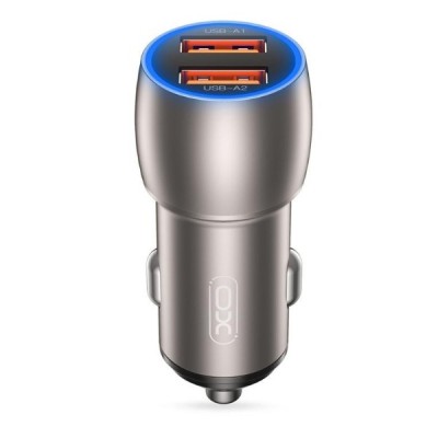 АЗП XO CC52 Metal Double USB QC&PD3.0 36W 3A With Type-C Cable Tarnish