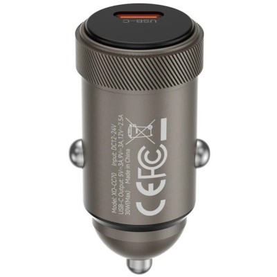 АЗП XO CC70 Single USB-C QC&PD3.0 30W 3A Black