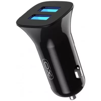 АЗП XO TZ10 Double USB 12W 2.4A With MicroUSB Cable (Black)