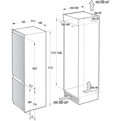 Вбуд. холодильник GORENJE NRKI517E82WF