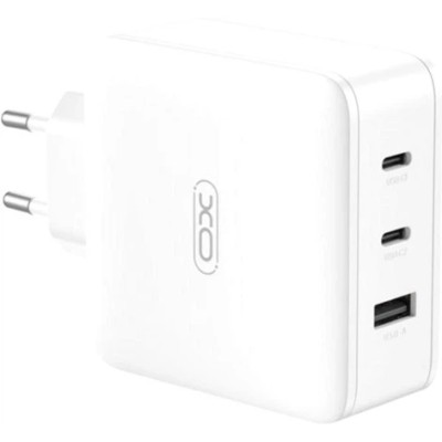 Зарядний Пристрій XO CE14 Triple GaN USB-A/USB-C QC&PD3.0 100W 5A White