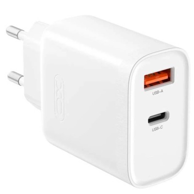 Зарядний Пристрій XO L116 Double USB-A/USB-C 30W 3A With MicroUSB Cable White