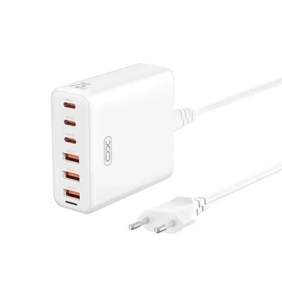 Зарядний Пристрій XO L133 Desktop GaN 3USB-A/3USB-C 75W 1.5m White