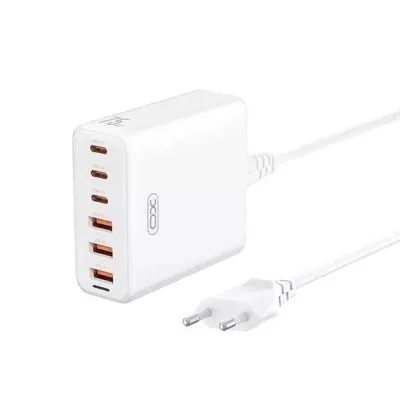 Зарядний Пристрій XO L133 Desktop GaN 3USB-A/3USB-C 75W 1.5m White