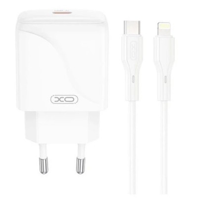 Зарядний Пристрій XO L141 Single USB-C 20W 3A With Lightning-Type-C Cable White