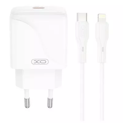 Зарядний Пристрій XO L141 Single USB-C 20W 3A With Lightning-Type-C Cable White
