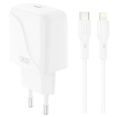 Зарядний Пристрій XO L141 Single USB-C 20W 3A With Lightning-Type-C Cable White