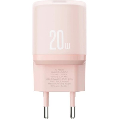 Зарядний Пристрій XO L143 Single USB-C 20W 3A Pink