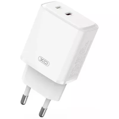 Зарядний Пристрій XO L145 Double USB-L/USB-C 20W 3A White