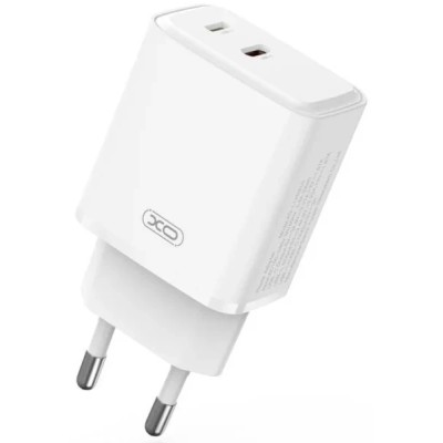 Зарядний Пристрій XO L145 Double USB-L/USB-C 20W 3A With Lightning-Type-C Cable White